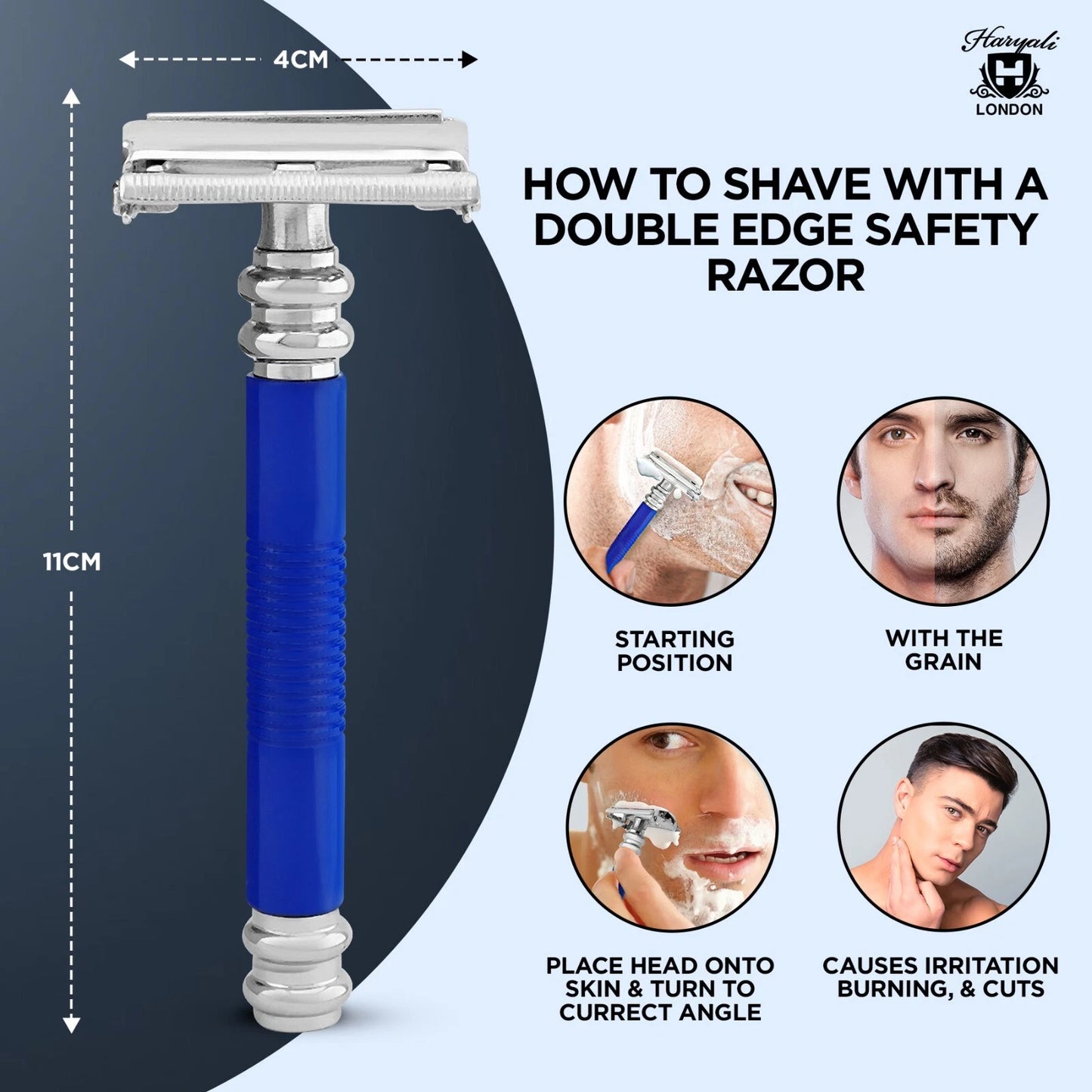 Butterfly Safety Razor in Metallic Blue