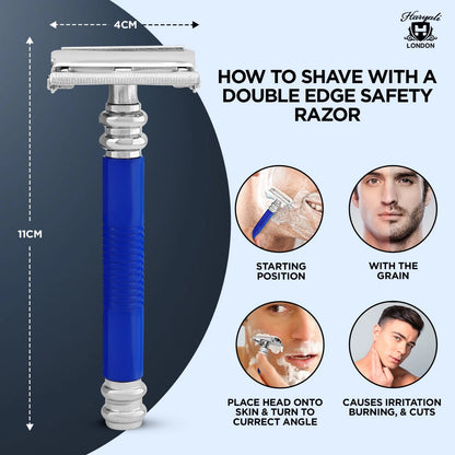 Butterfly Safety Razor in Metallic Blue