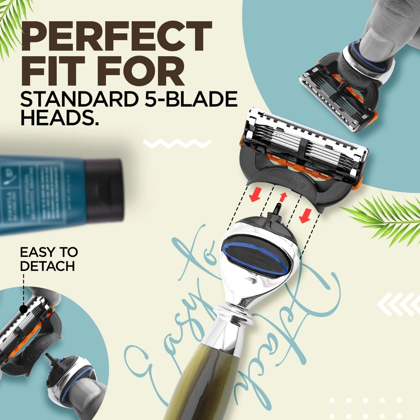 Tandoori 5 Blade Razor Half Tortoise Horn Imitation - HARYALI LONDON