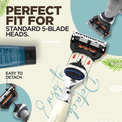 Tandoori Half Ivory 5 Blade Razor for Men - HARYALI LONDON