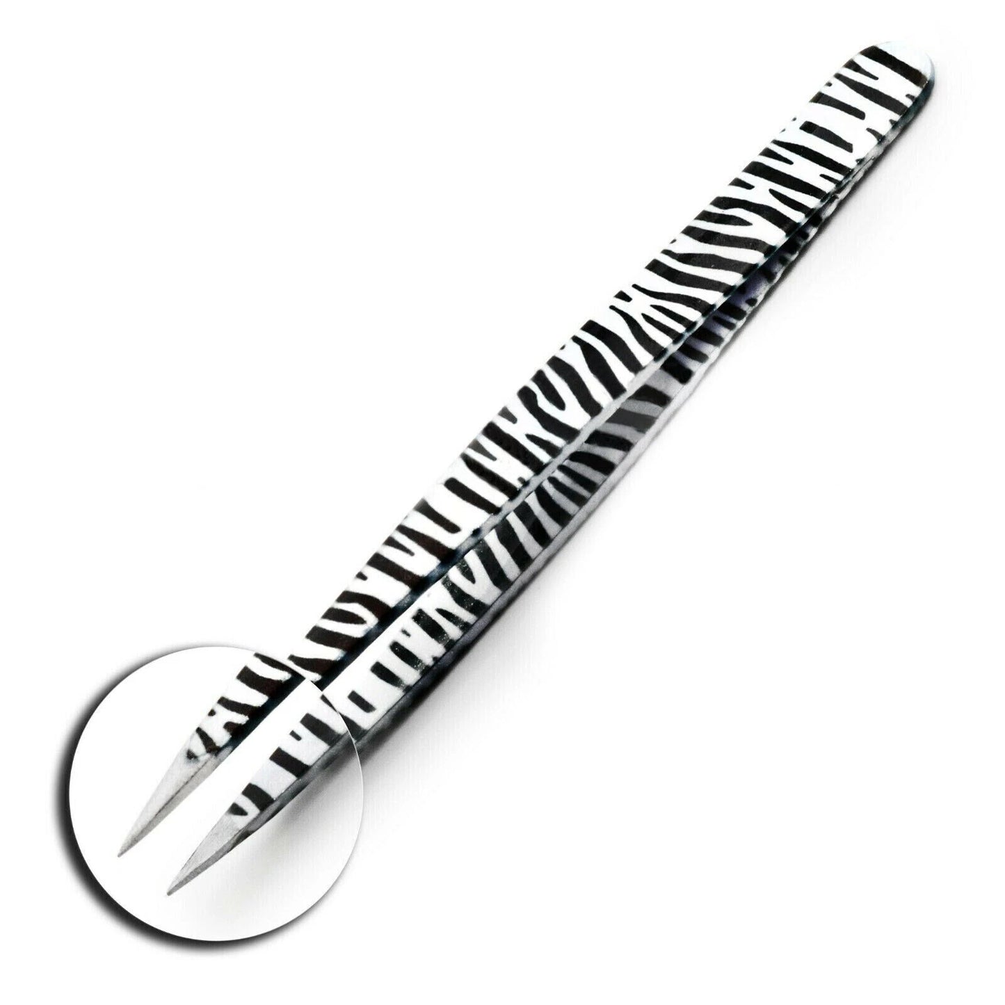 Professional Stainless Steel Zebra Print Eyebrow Tweezers Set - HARYALI LONDON