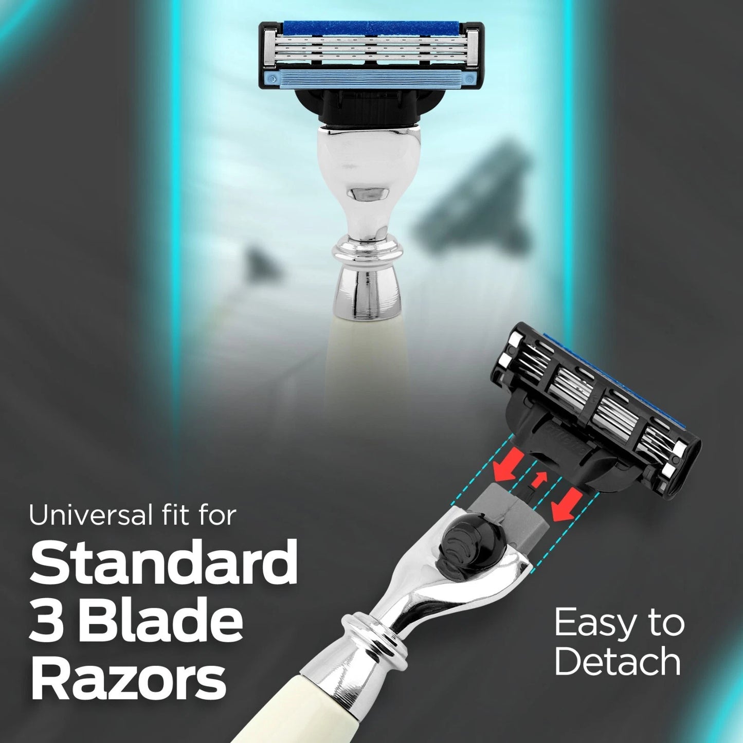 Tandoori 3 Blade Razor Ivory Half Nex Grip - HARYALI LONDON