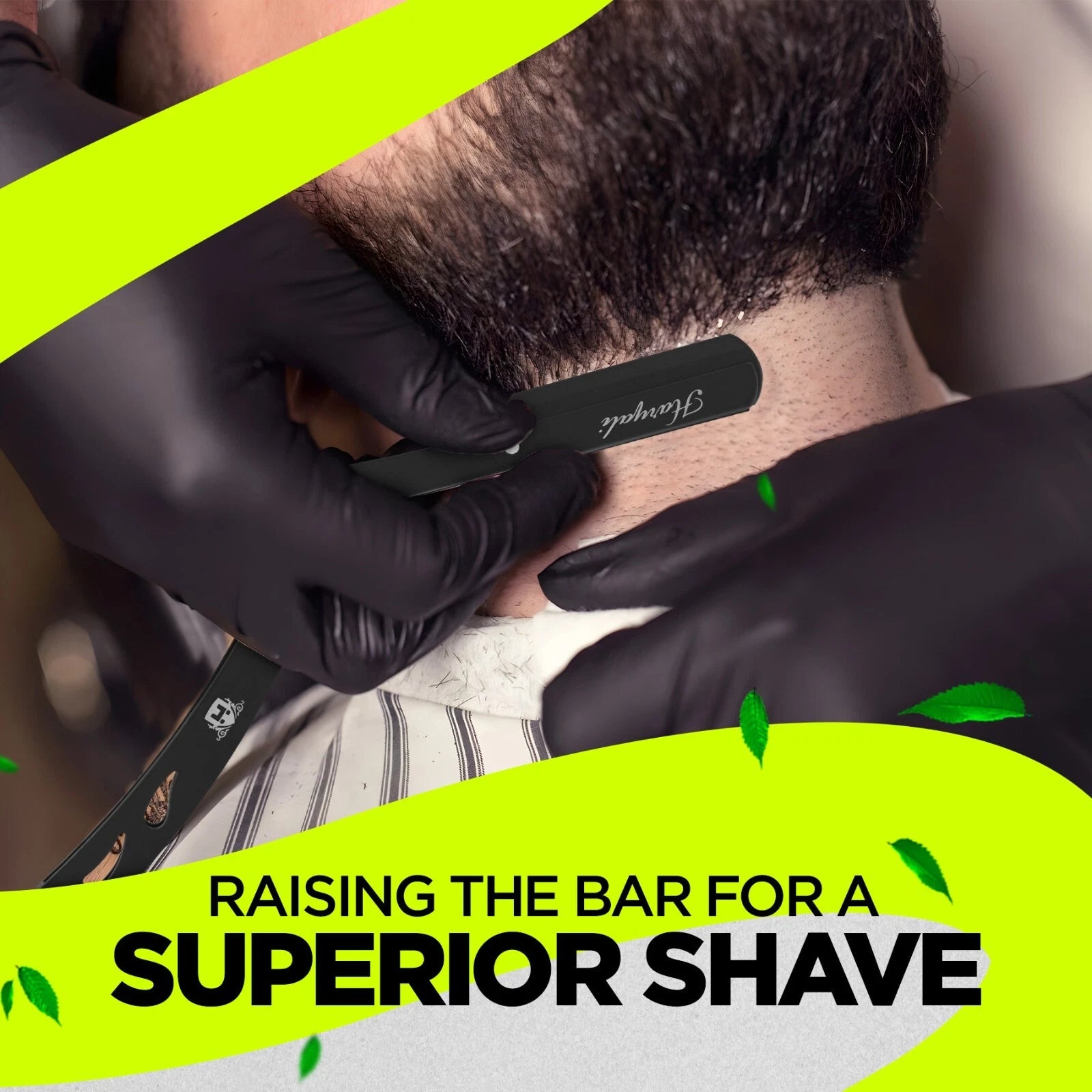 Black Stainless Steel Cut Throat Replaceable Razor Blades - HARYALI LONDON
