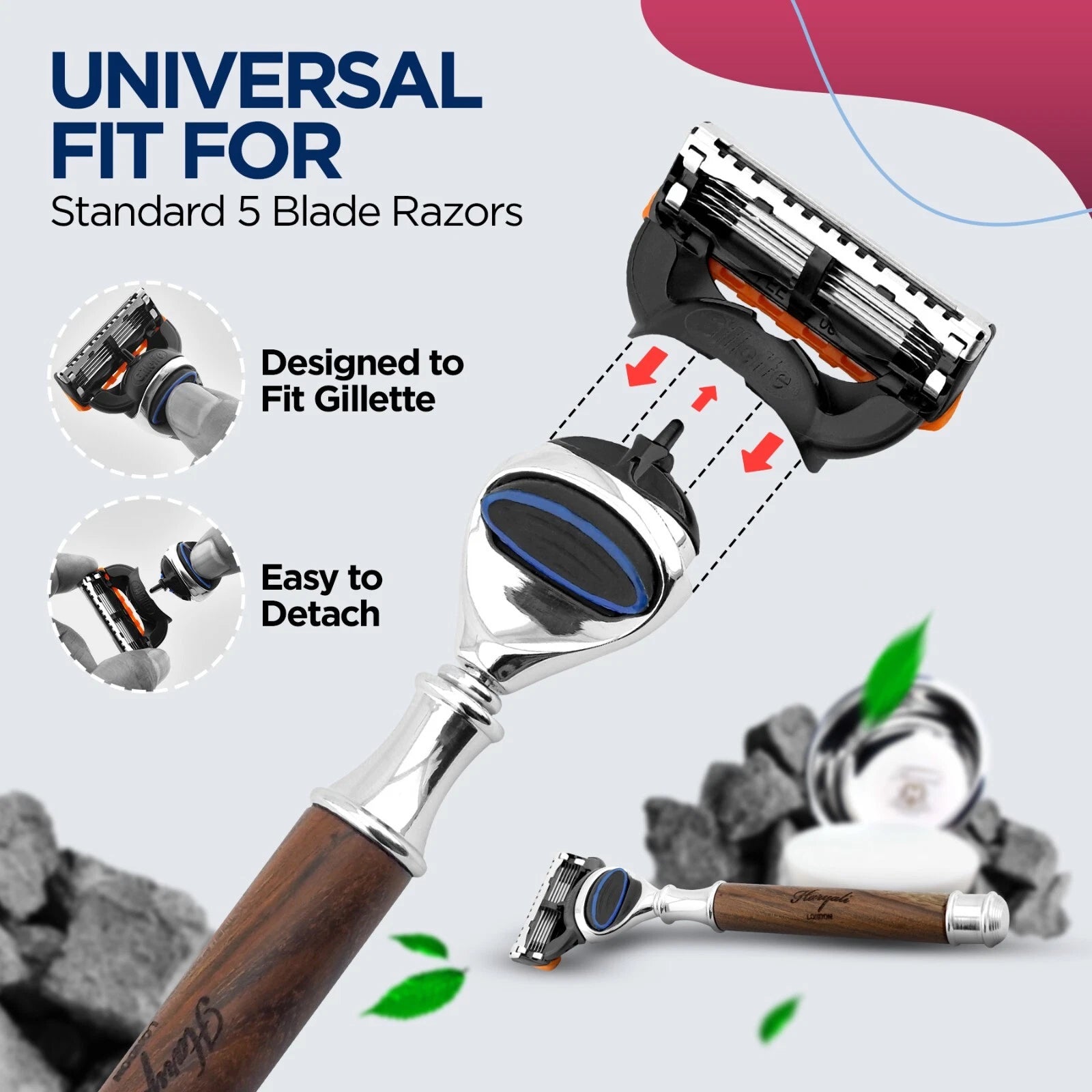 Titan Wood 5 Blade Razor for Men - HARYALI LONDON