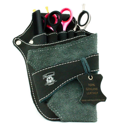 Leather Scissor Holster Pouch Green for Barbers & Hairdressers - HARYALI LONDON