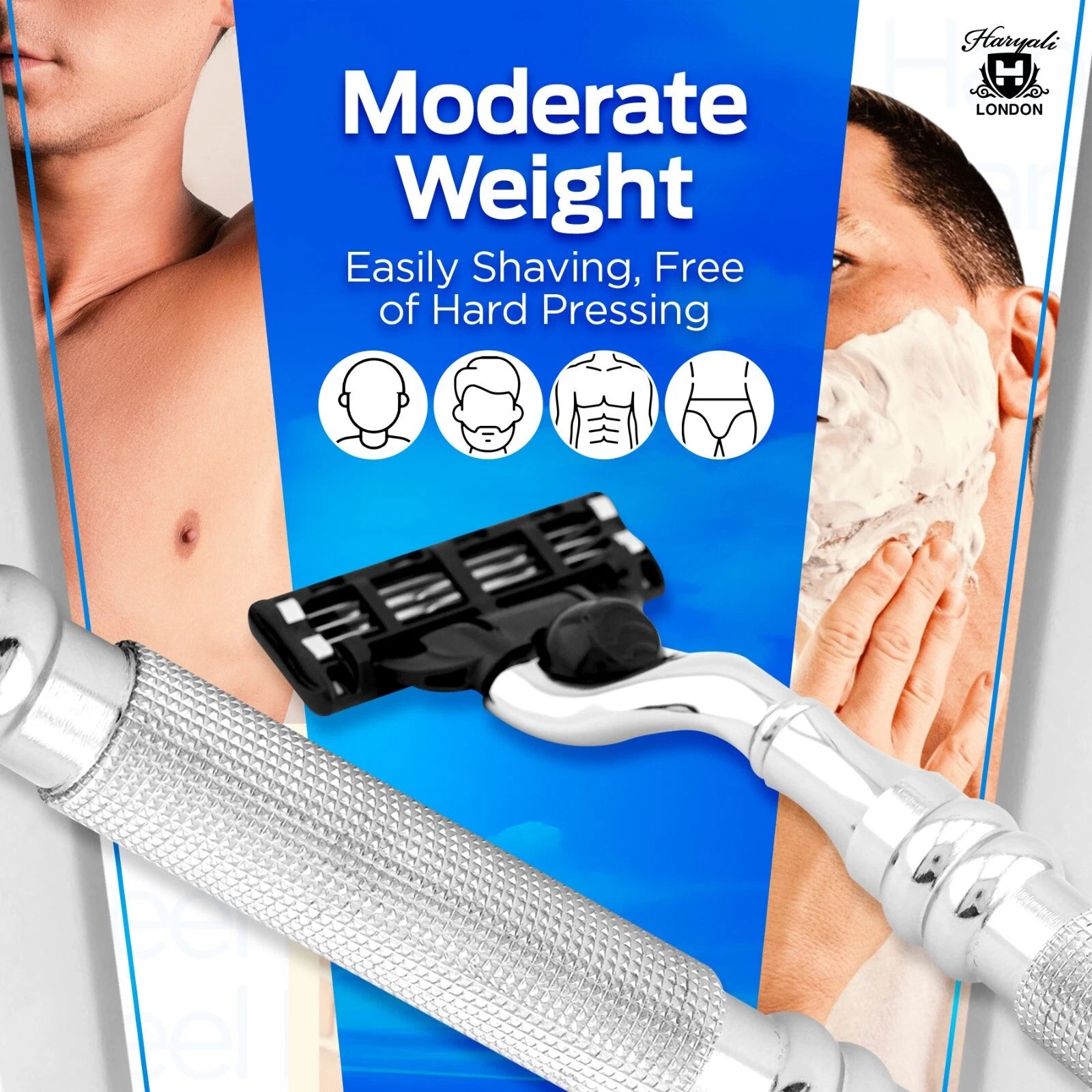 3 Blade Razor Stainless Steel Handle Perfect Grip - HARYALI LONDON