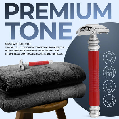 Butterfly Safety Razor in Metallic Red