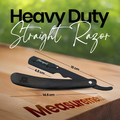 Dark Wood Cut Throat Straight Razor with Replaceable Blade - HARYALI LONDON