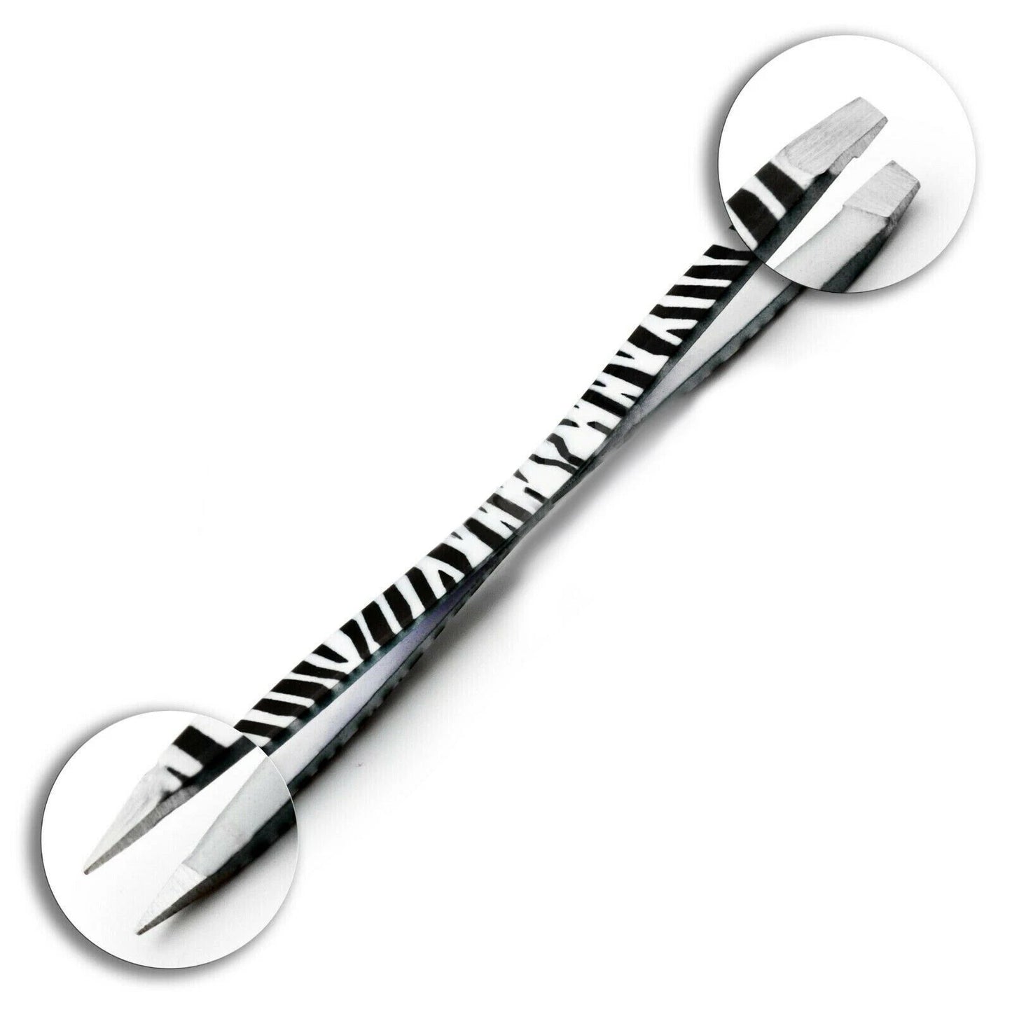 Professional Stainless Steel Zebra Print Eyebrow Tweezers Set - HARYALI LONDON