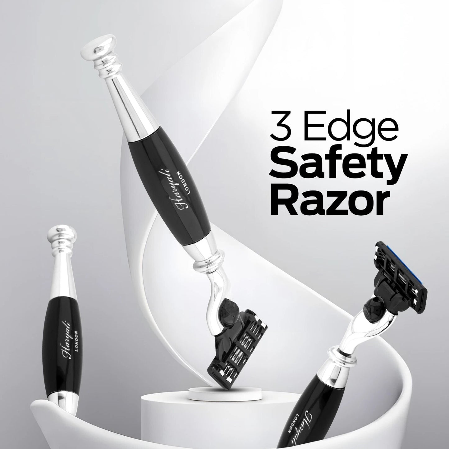 Tandoori 3 Blade Razor Black Half Nex Grip - HARYALI LONDON