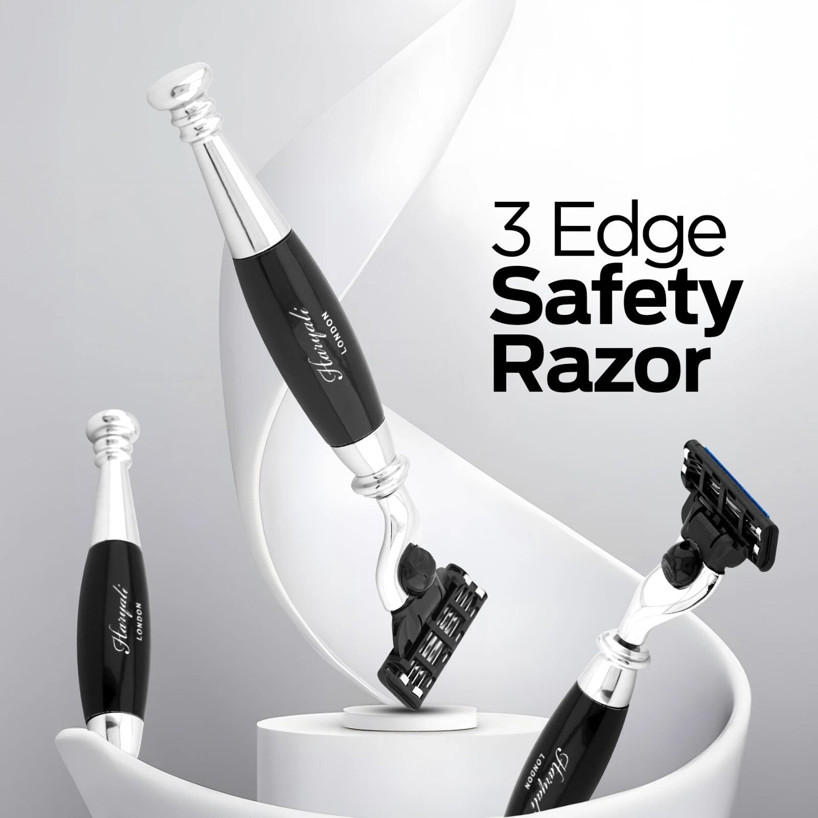 Tandoori 3 Blade Razor Black Half Nex Grip - HARYALI LONDON