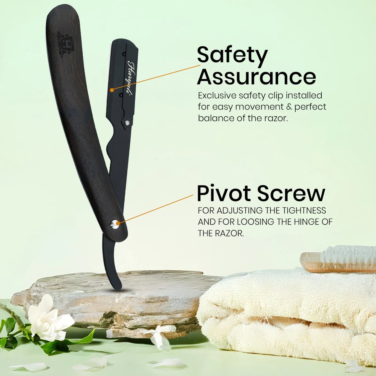 Dark Wood Cut Throat Straight Razor with Replaceable Blade - HARYALI LONDON