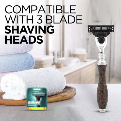 Antique 3 Blade Razor in Metallic Maroon - HARYALI LONDON