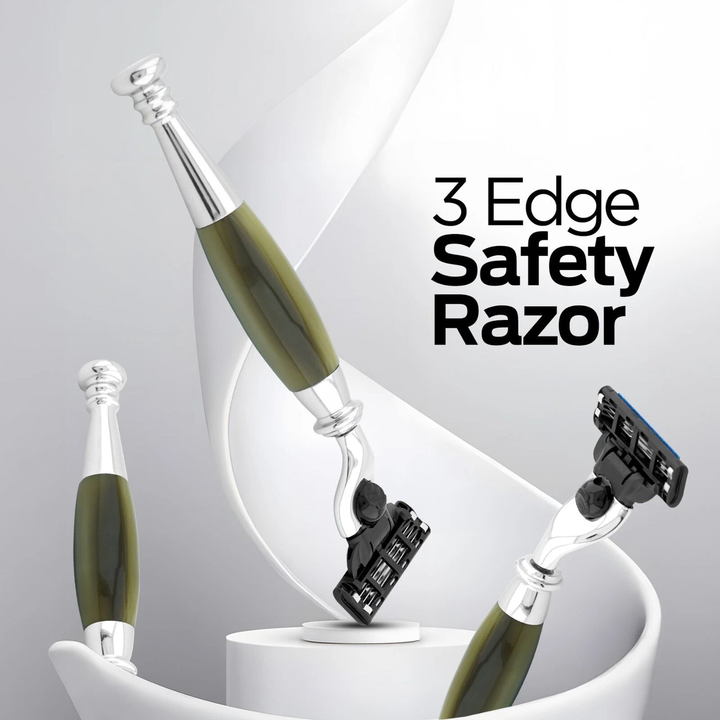 Tandoori 3 Edge Shaving Razor Tortoise Horn Imitation - HARYALI LONDON