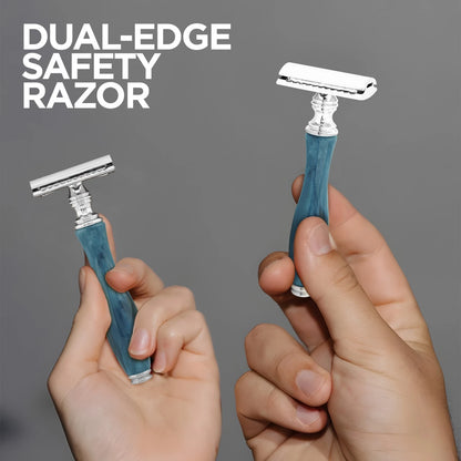 Haryali's Double Edge Safety Razor - Blue - HARYALI LONDON