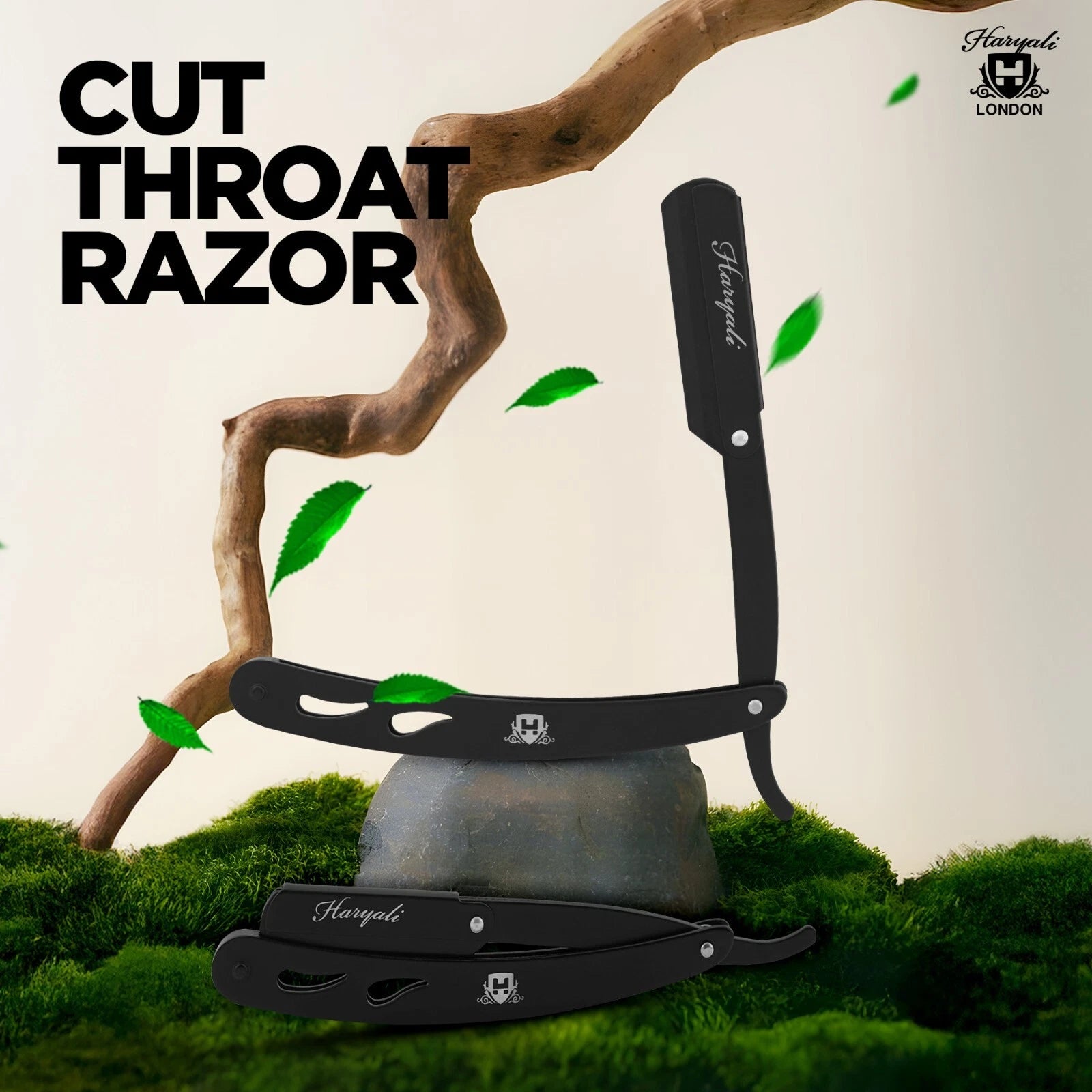 Black Stainless Steel Cut Throat Replaceable Razor Blades - HARYALI LONDON