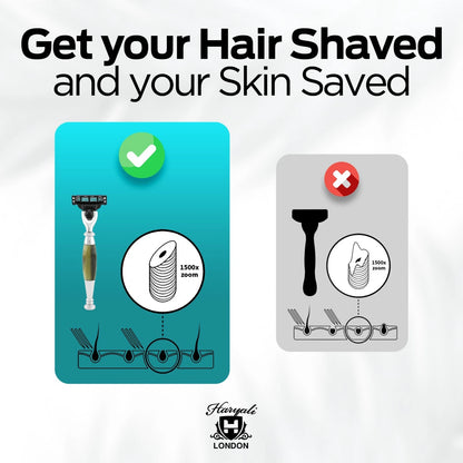 Tandoori 3 Edge Shaving Razor Tortoise Horn Imitation - HARYALI LONDON