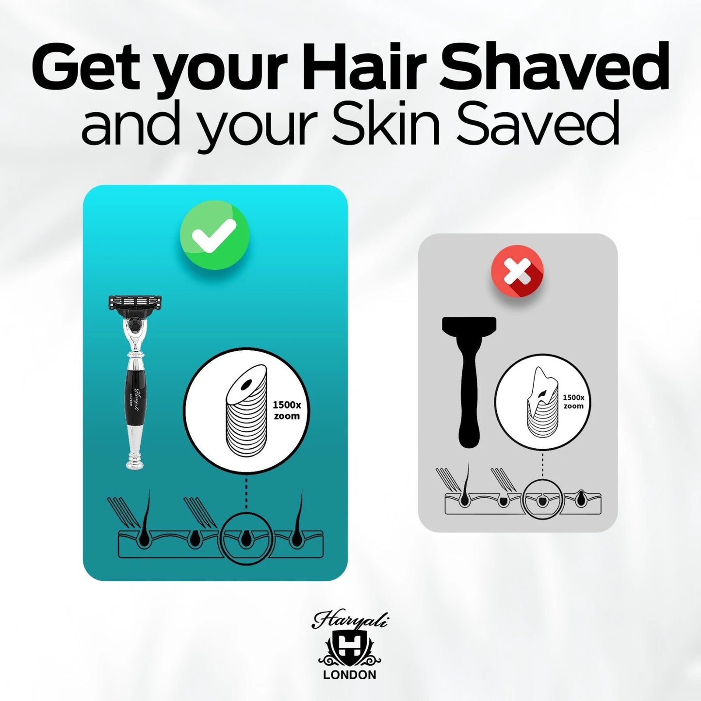 Tandoori 3 Blade Razor Black Half Nex Grip - HARYALI LONDON