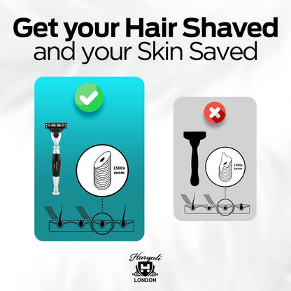 Tandoori 3 Blade Razor Black Half Nex Grip - HARYALI LONDON