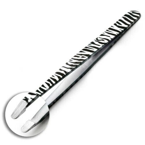Professional Stainless Steel Zebra Print Eyebrow Tweezers Set - HARYALI LONDON