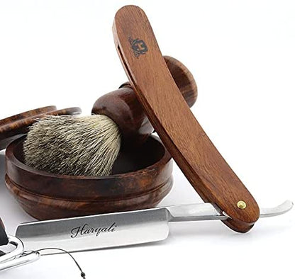 Haryali's Straight Razor Kit - Wood Handle