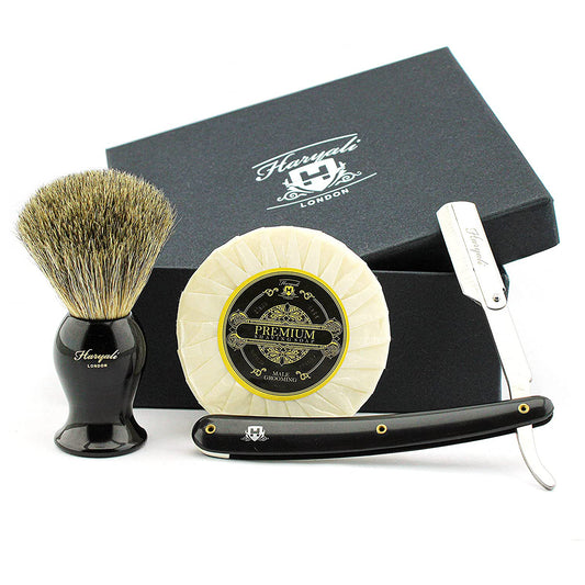 Haryali's Straight Edge Razor Kit - Black Color 