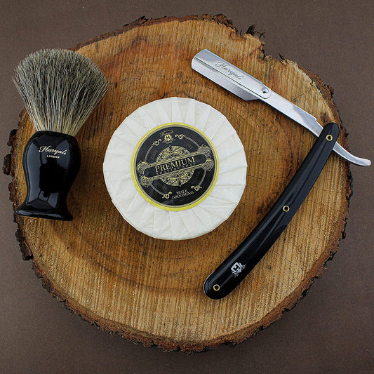 Haryali's Straight Edge Razor Kit - Black Color