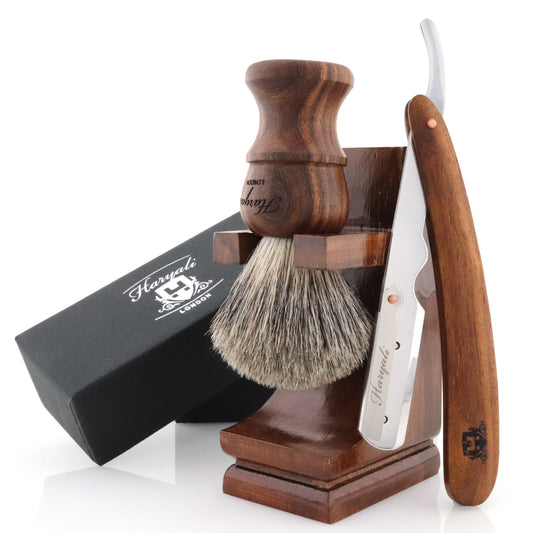 Haryali's Wooden Straight Razor Set